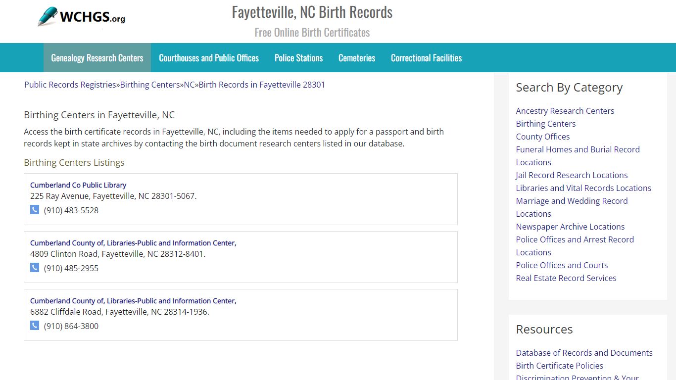 Fayetteville, NC Birth Records - Free Online Birth Certificates